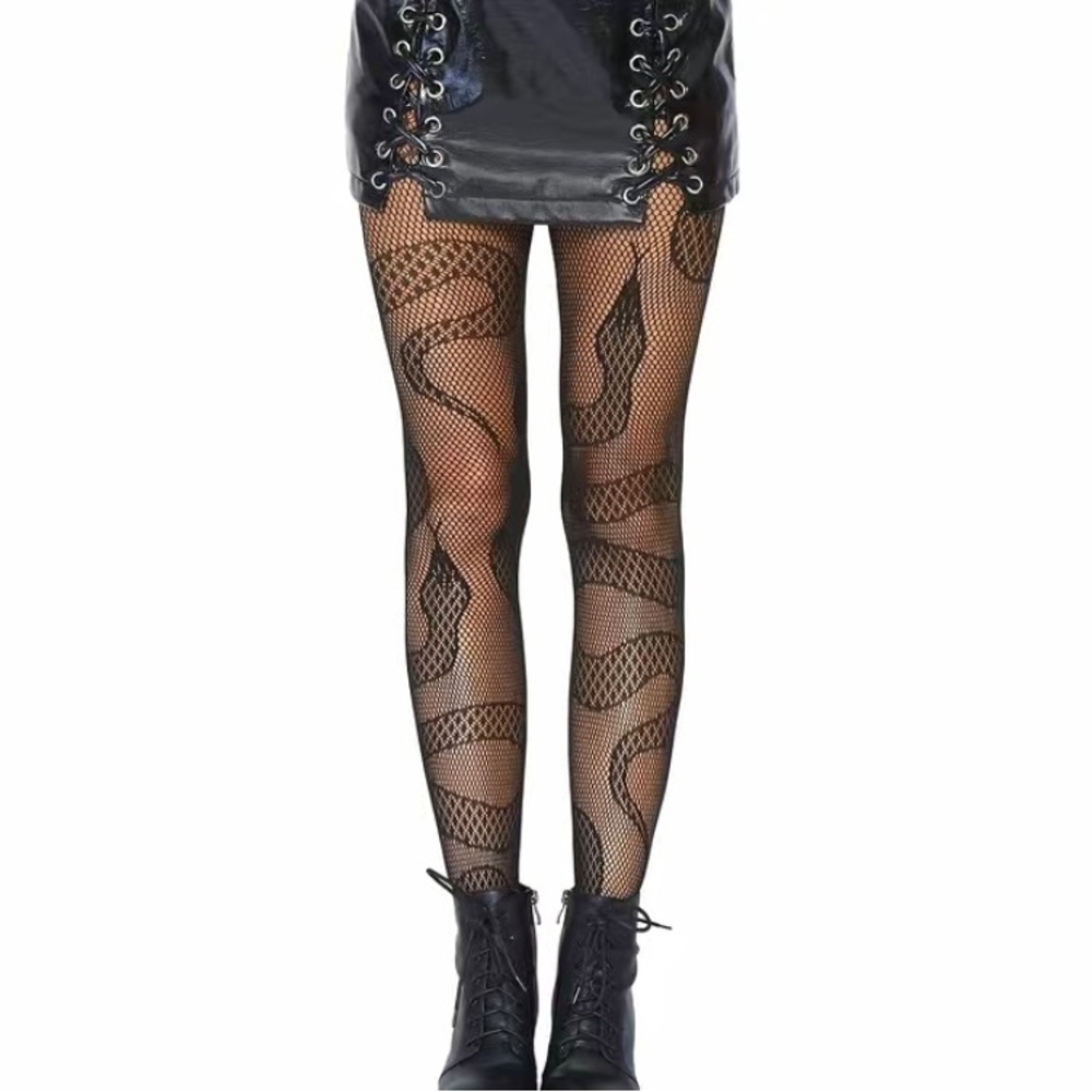 Black Snake fishnet PLUS Onesize tights